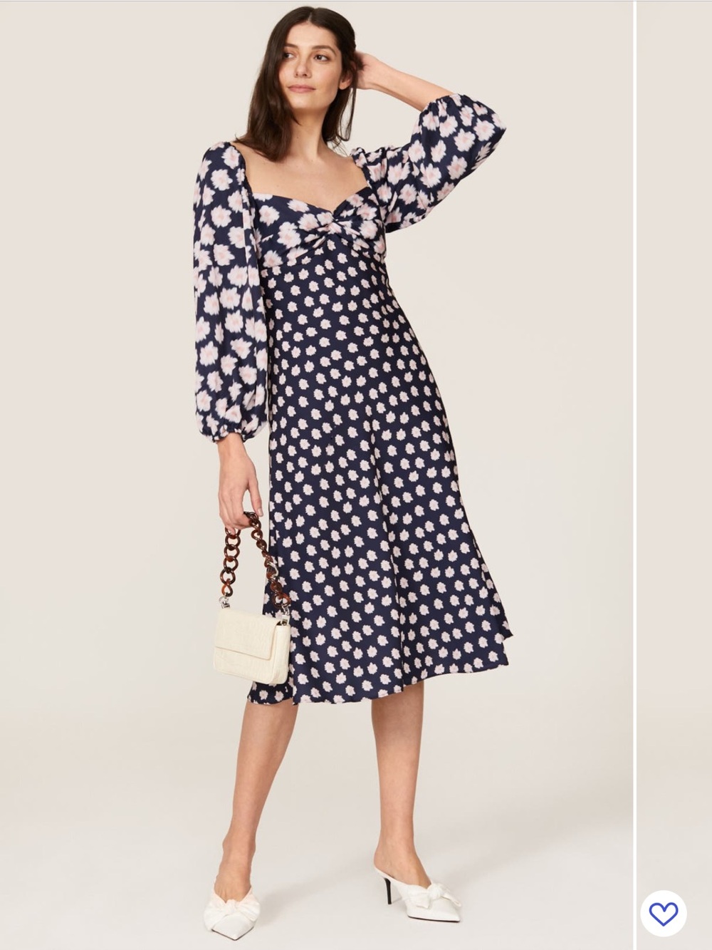 Sachin + Babi Navy and White Floral Midi Melody dress, size 4